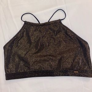 Joulik black & gold swim top S/M